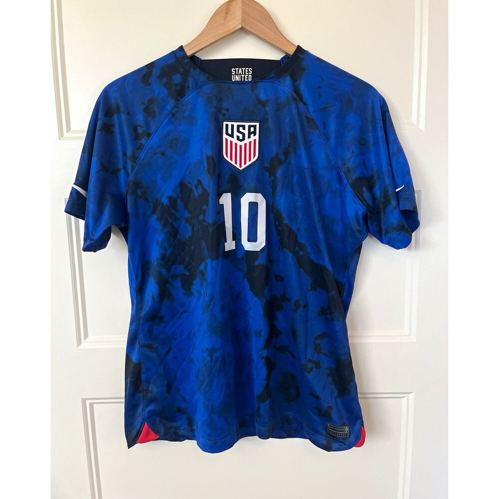 Nike USA Soccer Jersey 2022 World Cup Away Christian Pulisic #10 Blue